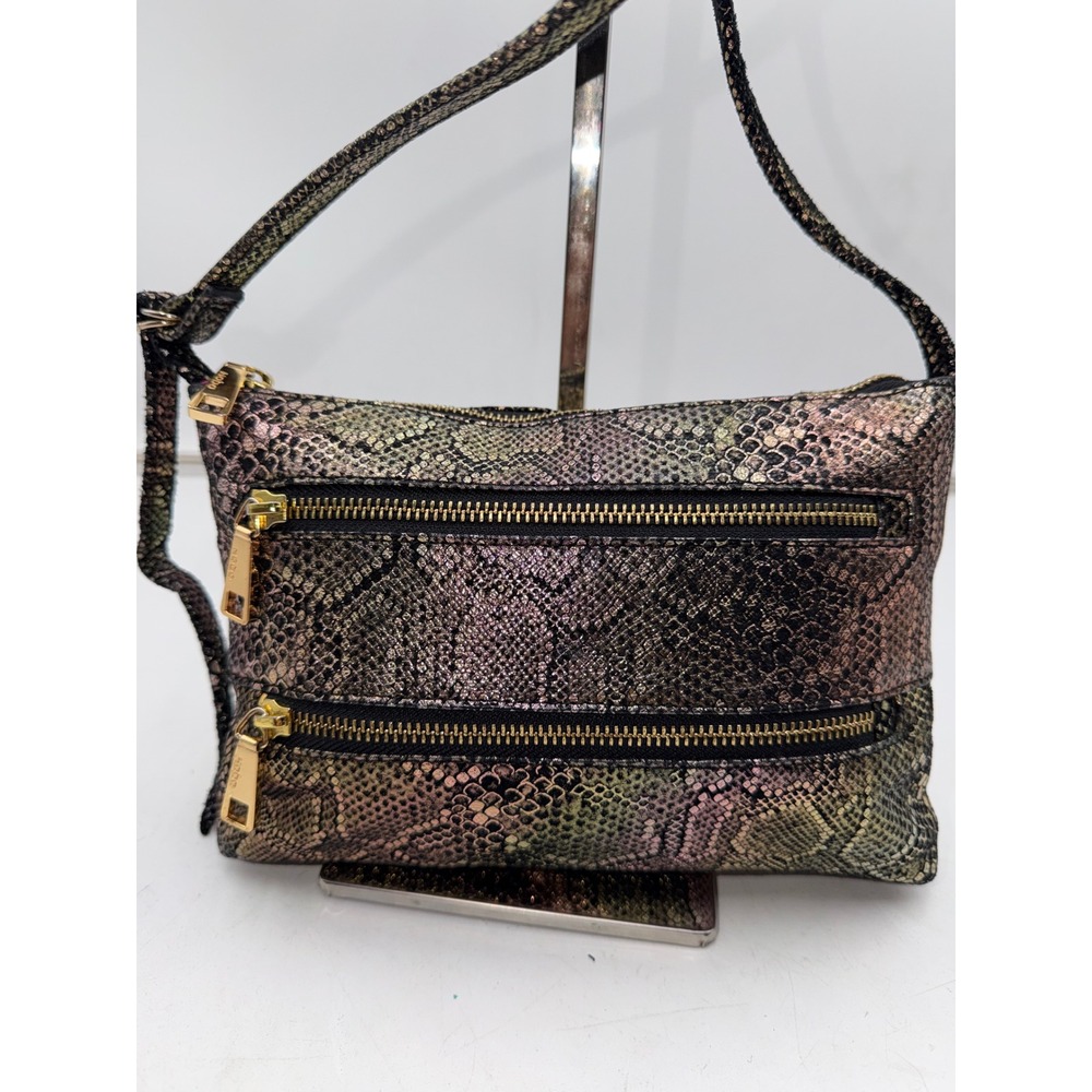 Hobo The Original Metallic Snakeskin Embossed Leather Crossbody Bag Iridescent